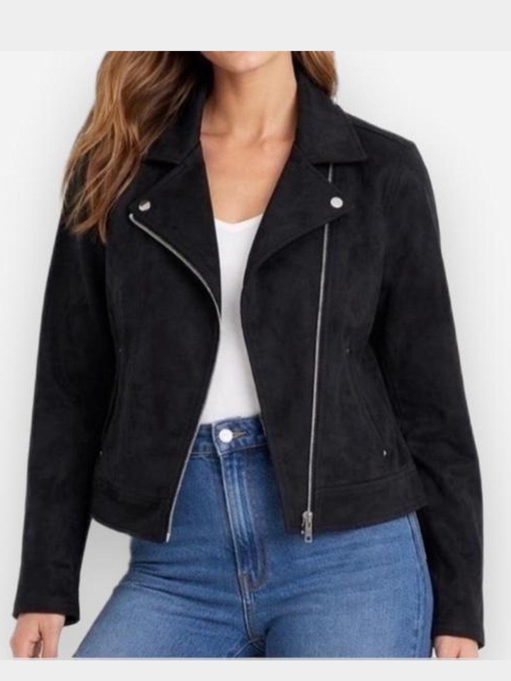Suede moto jacket